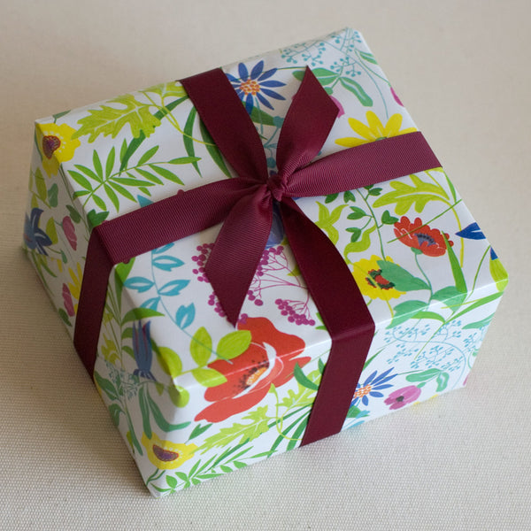 GIFT: 4 jars, wrapped in "FLOWERS" gift wrap