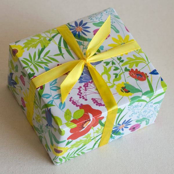 GIFT: 4 jars, wrapped in "FLOWERS" gift wrap