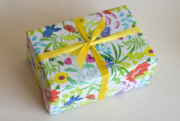 GIFT: 6 jars, wrapped in "FLOWERS" gift wrap